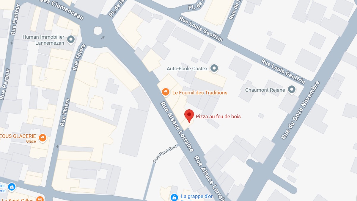 Localisation de Pizza au feu de bois à Lannemezan.